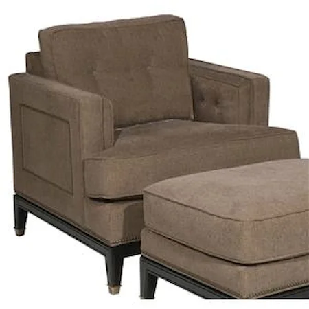 Casual Whitaker Upholstered Chair with Exposed Wood Legs